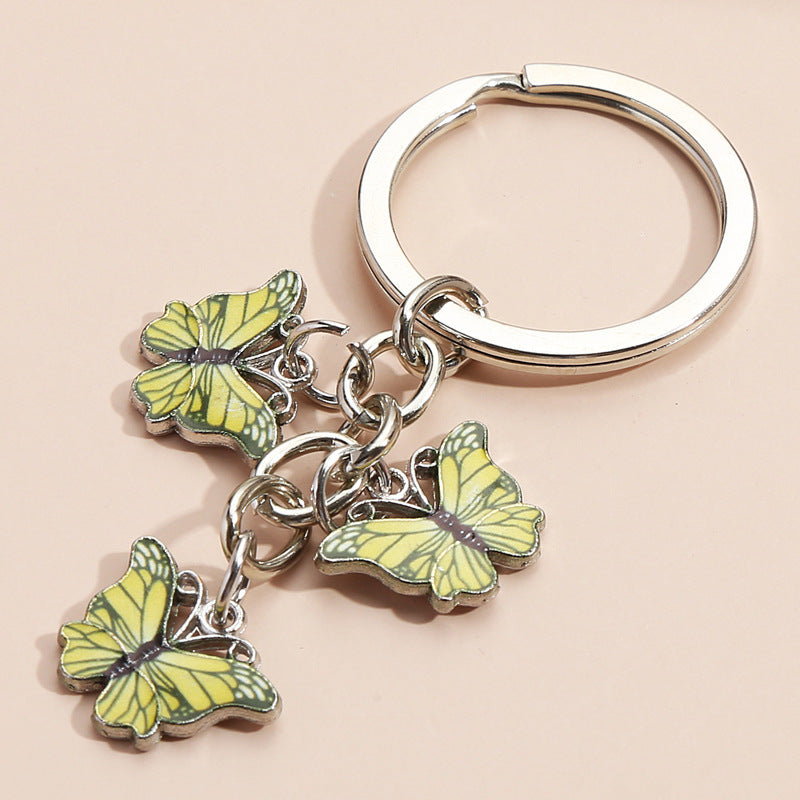 Wholesale Metal Colorful Butterfly Keychain